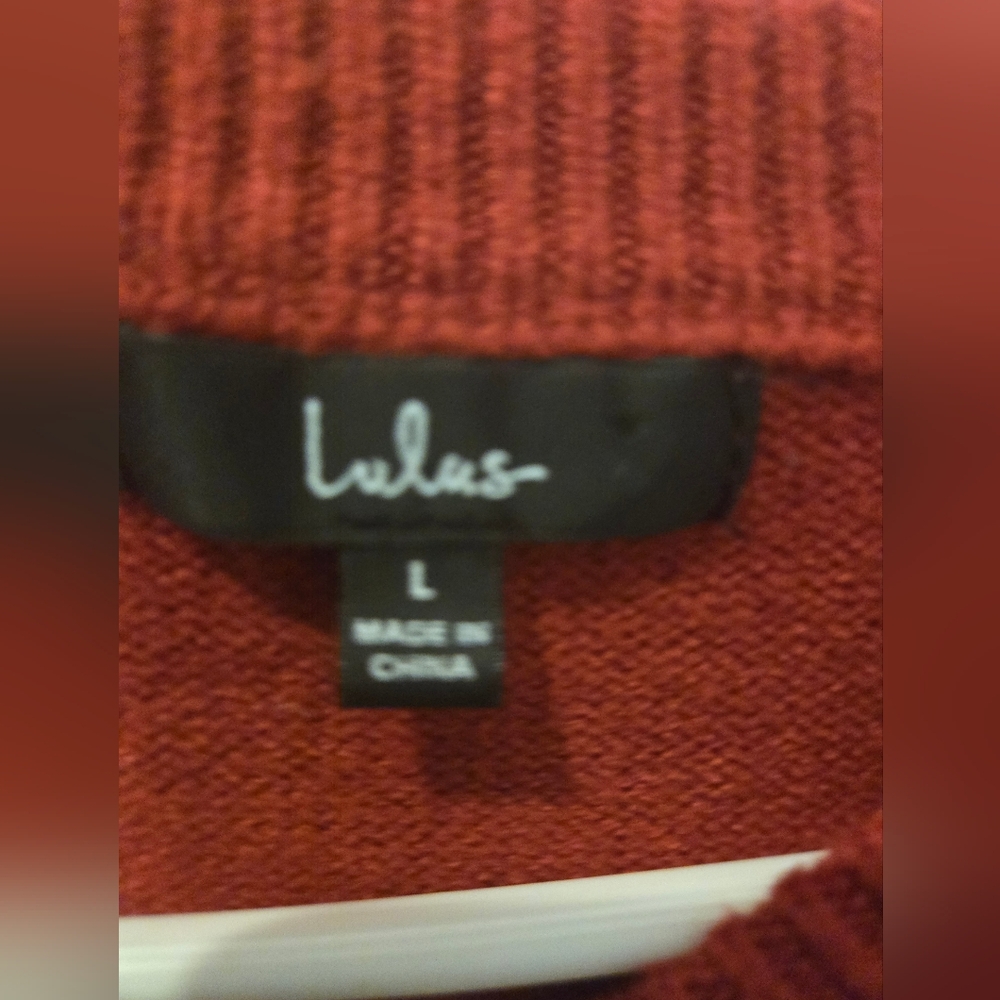Rust Cropped Knit Sweater - Picture 2 of 6